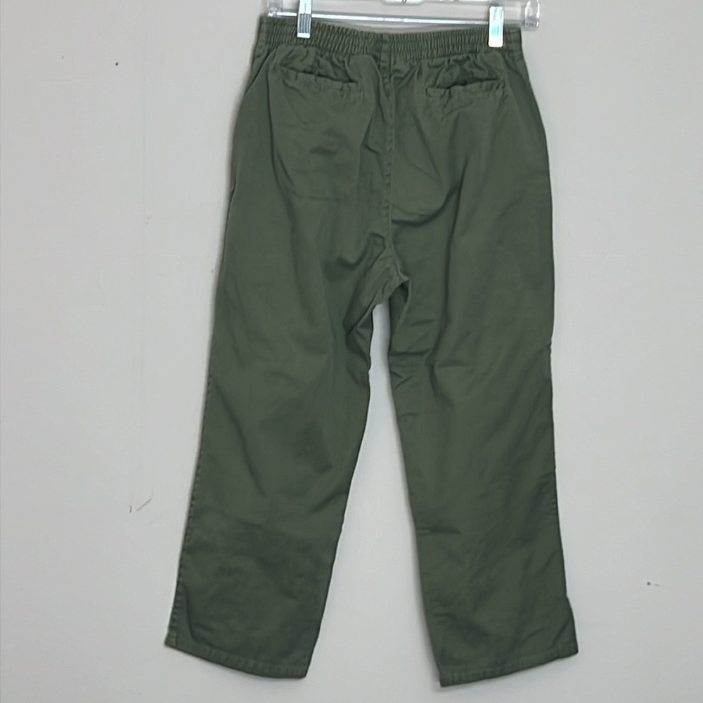 🌞 Casey & Max Vintage green casual elastic draw string capri trousers women 8 - Picture 2 of 16